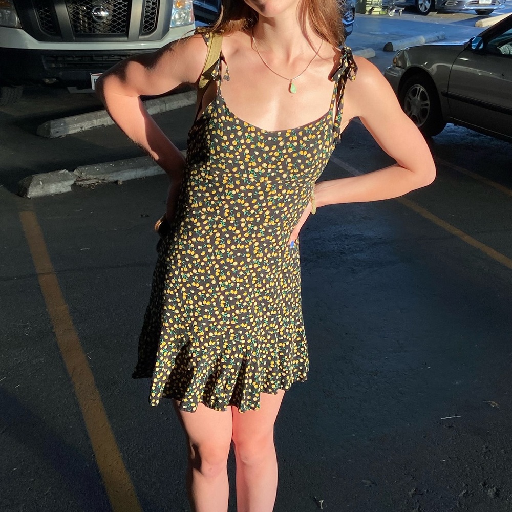Lemon Pattern Sun Dress